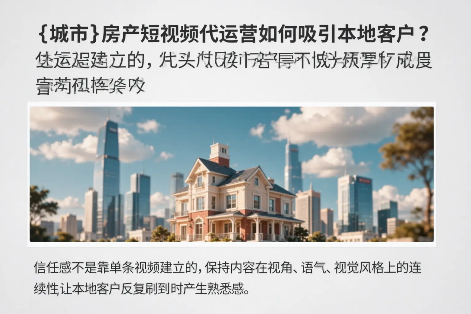 包头房产短视频代运营如何吸引本地客户?