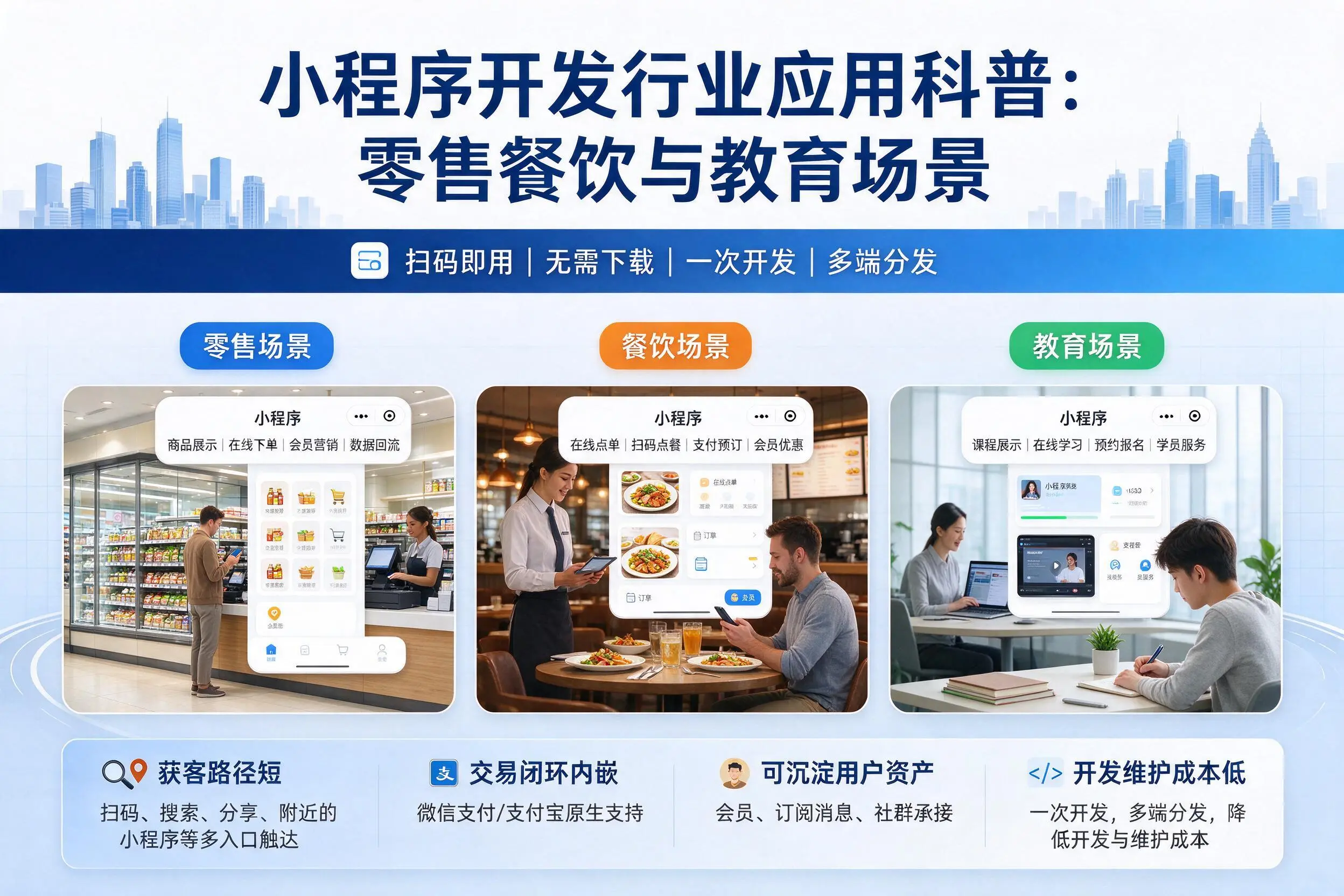 包头小程序开发行业应用科普:零售餐饮与教育场景