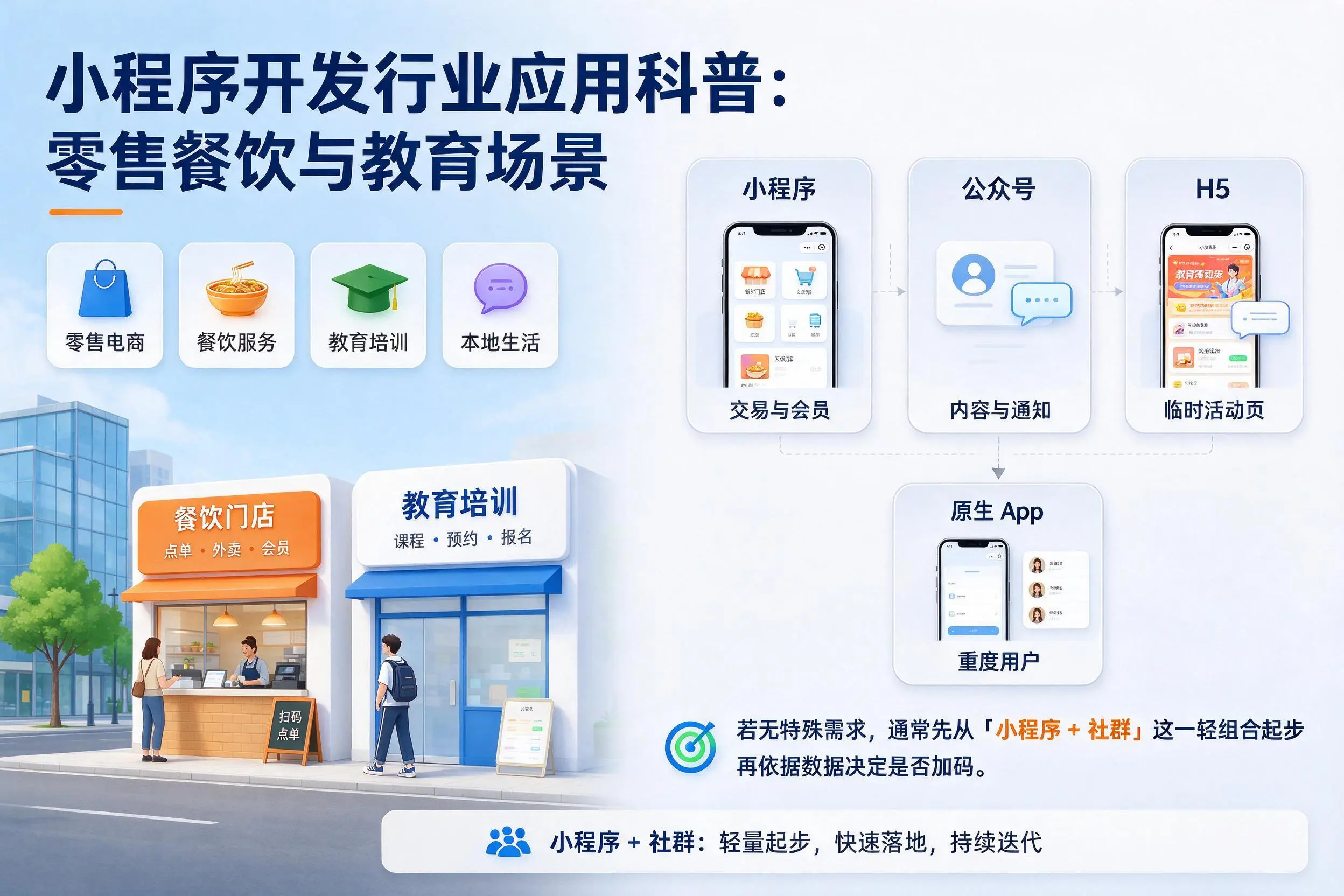 包头小程序开发行业应用科普:零售餐饮与教育场景