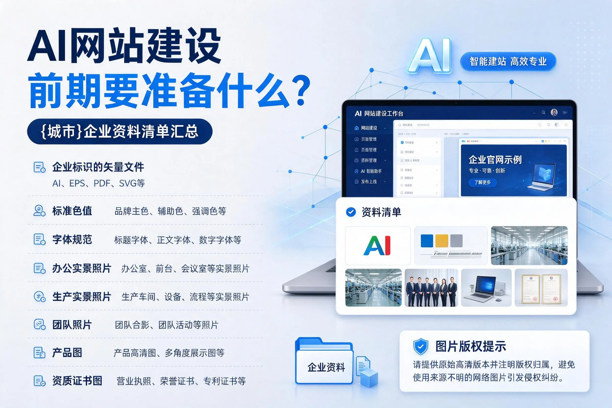 AI网站建设前期要准备什么？包头企业资料清单汇总