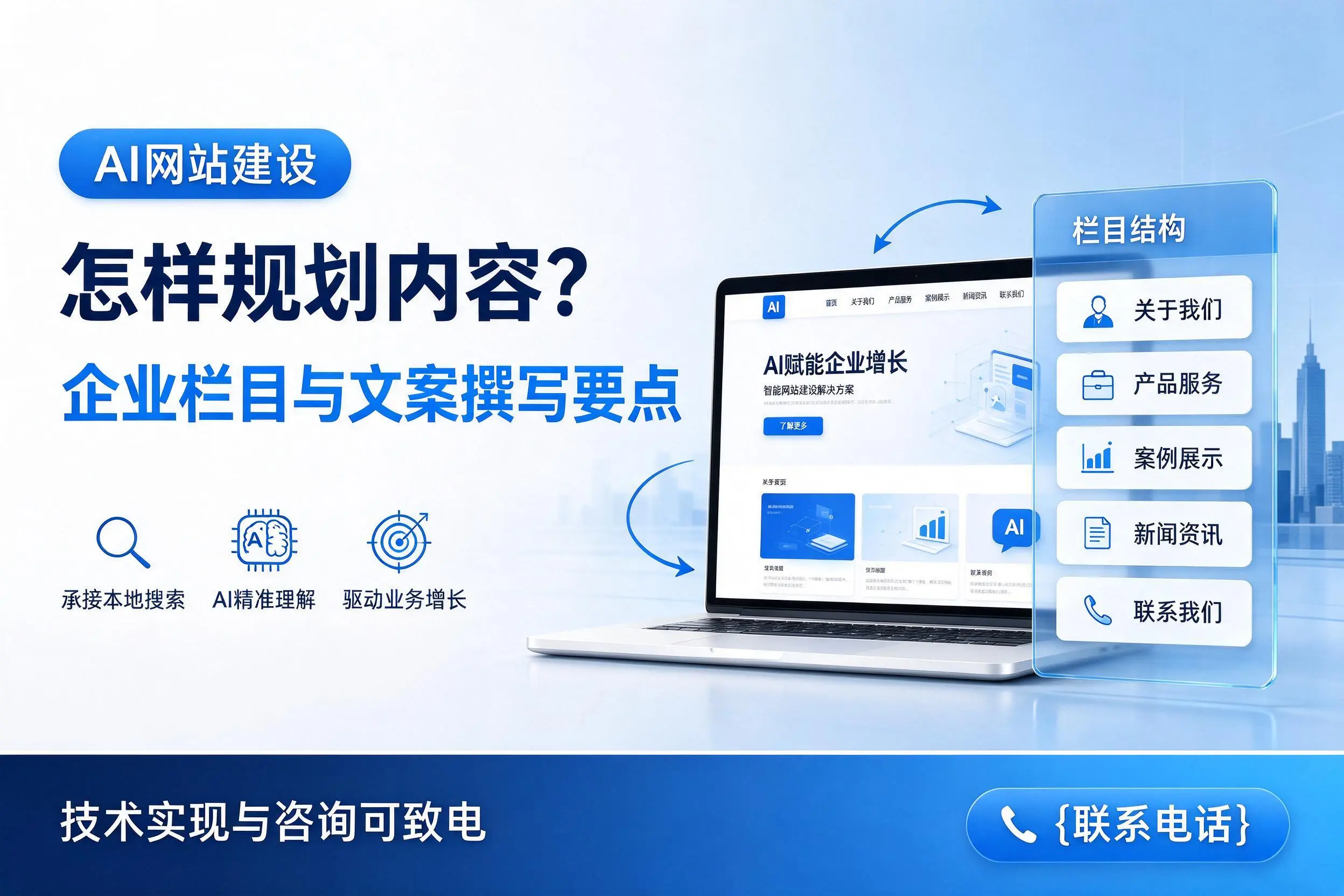 AI网站建设怎样规划内容？包头企业栏目与文案撰写要点