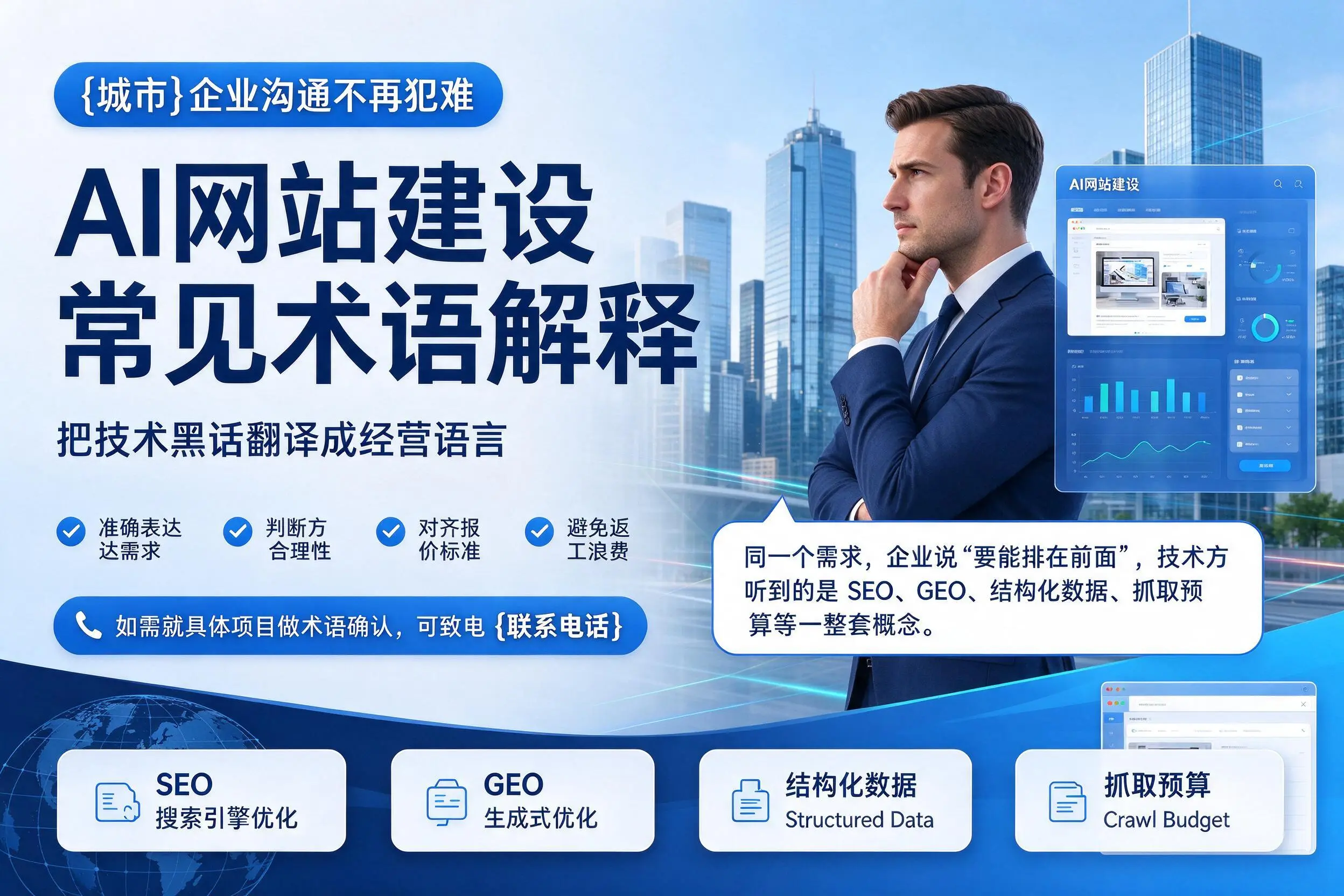 AI网站建设常见术语解释，包头企业沟通不再犯难